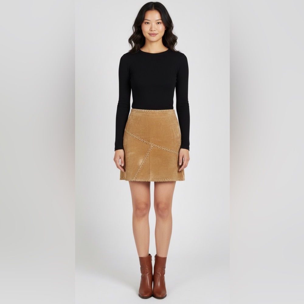 Vintage Wetseal Y2k all leather mini skirt